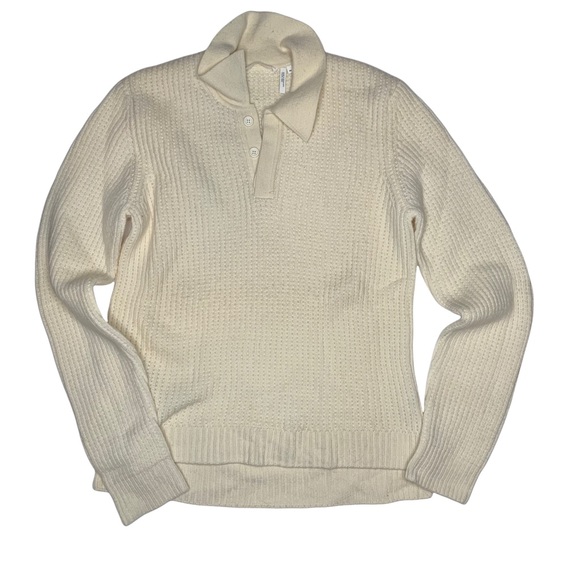 HELMET LANG Men’s Size Medium Cream Collared Sweater